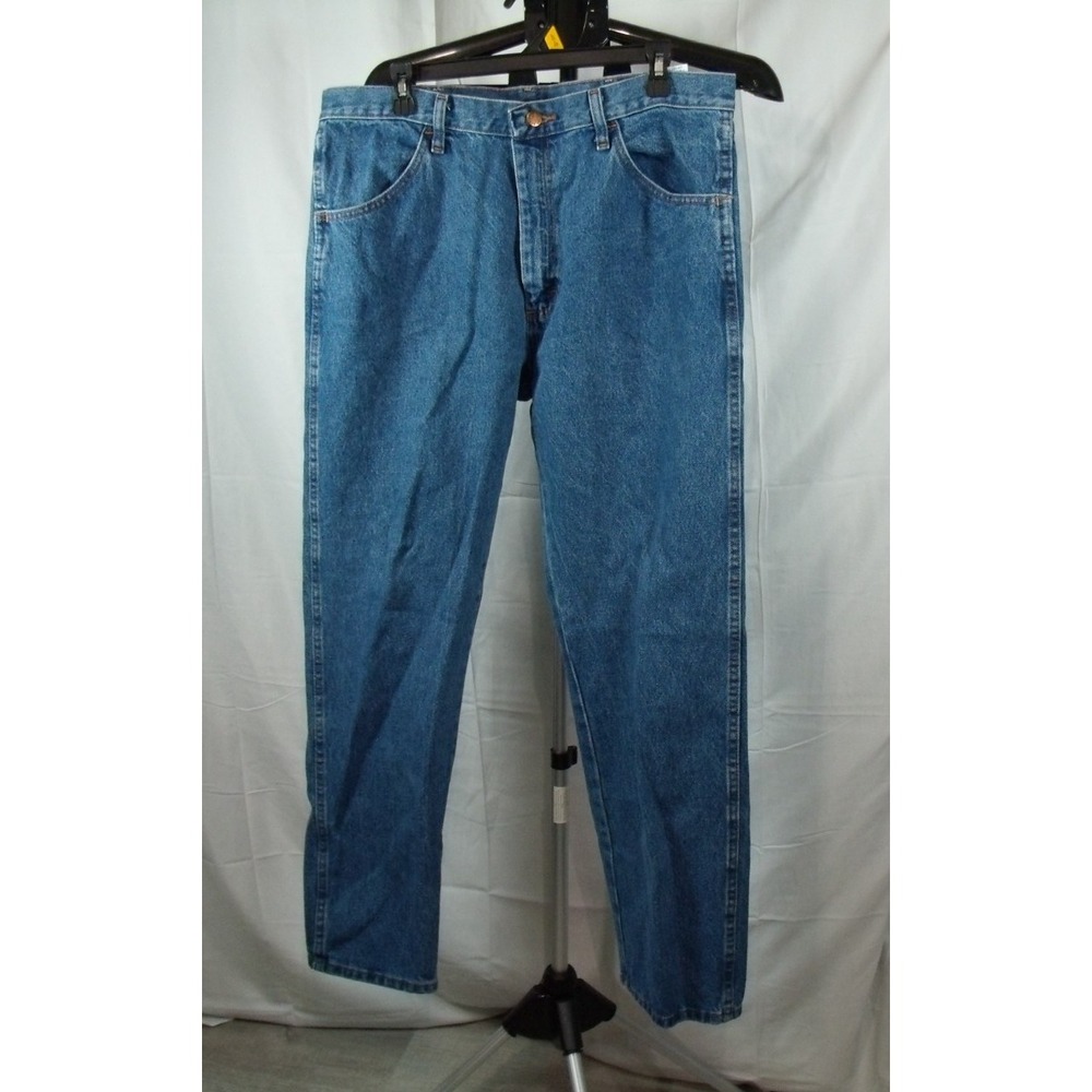 Rustler Jeans Mens Size 36x30 Blue Denim Straight Leg Classic Fit 100% Cotton